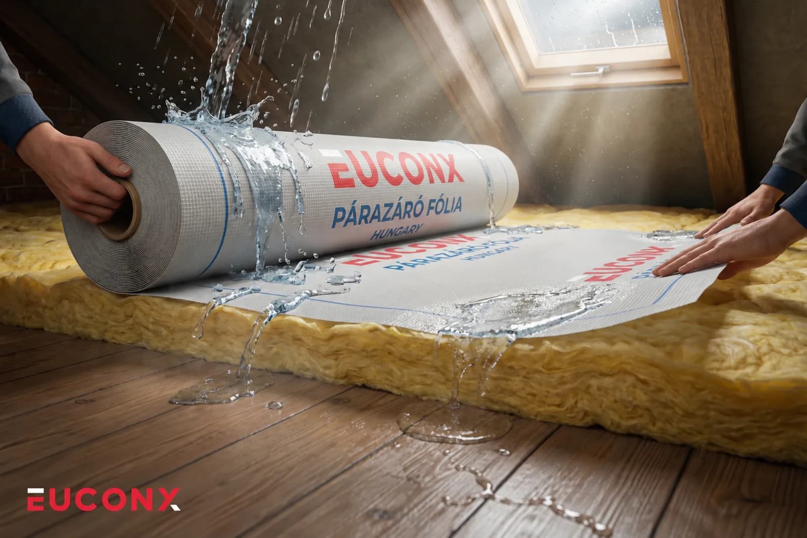 EuConX BK45 párazáró fólia tekercs vízzel leöntve